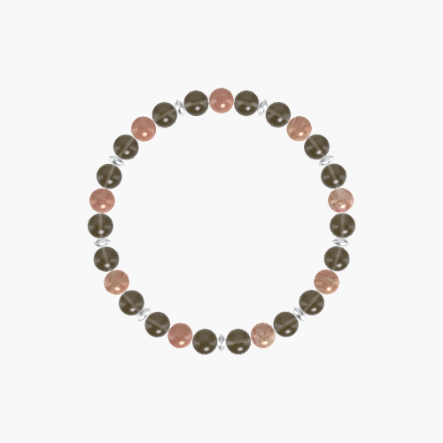 Smoky Quartz and Sunstone Bracelet