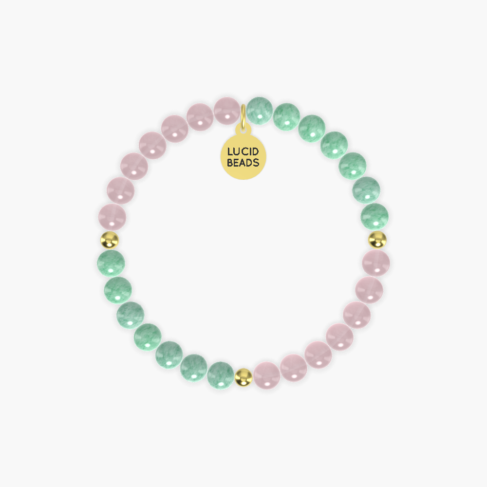 Rose Quartz and Green Jade Bracelet