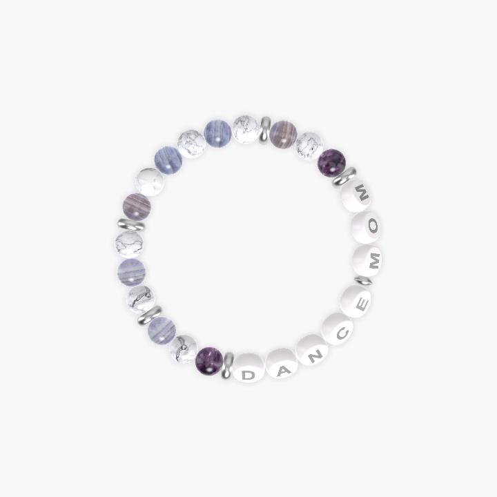 Howlite, Blue Lace Agate and Amethyst Bracelet