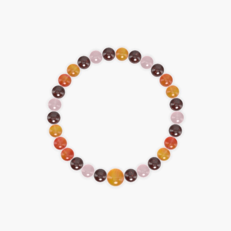 Garnet, Carnelian and Rose Quartz Bracelet