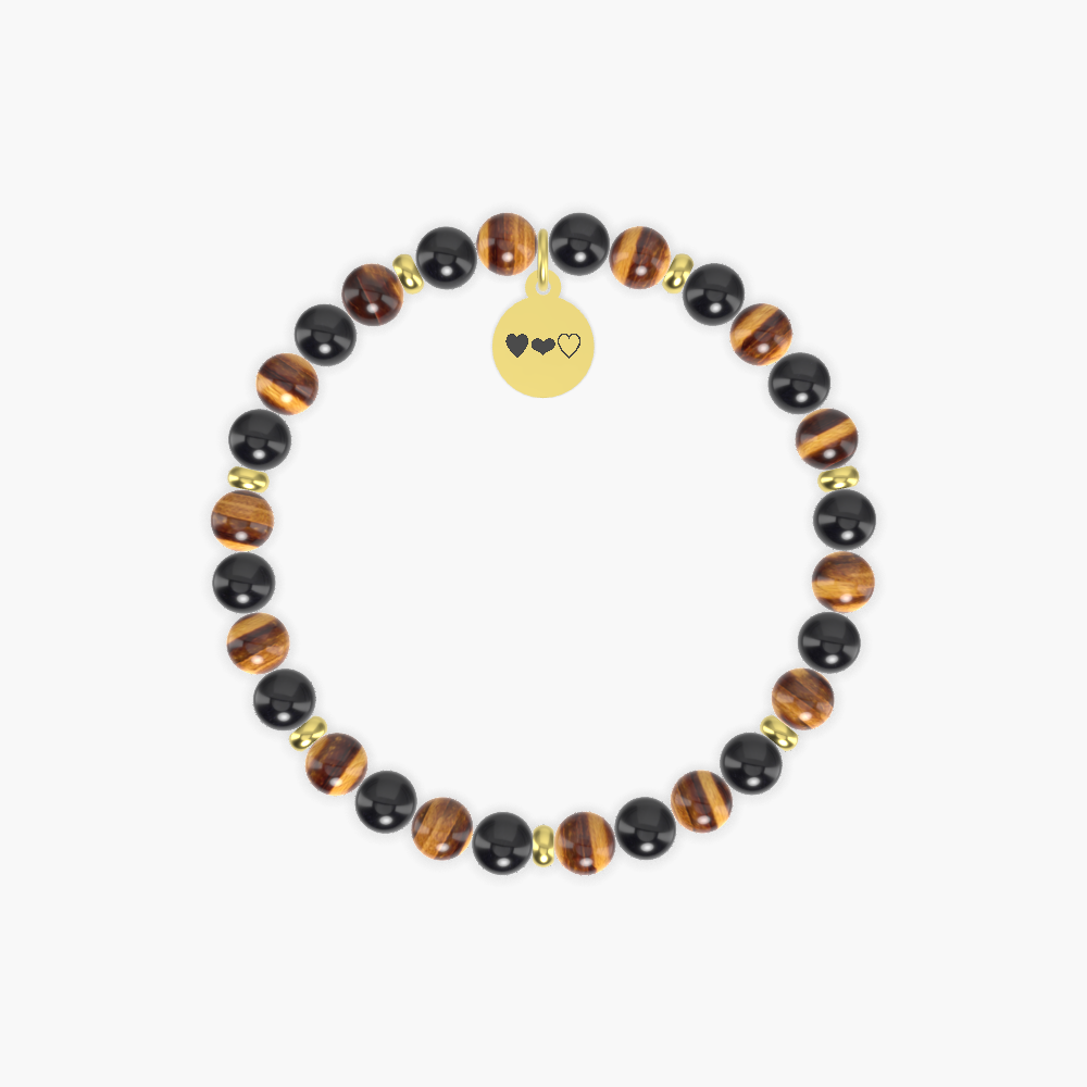 Tiger Eye and Black Tourmaline Bracelet