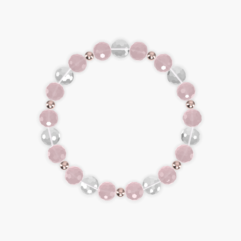 Rose Quartz and Clear Quartz Bracelet