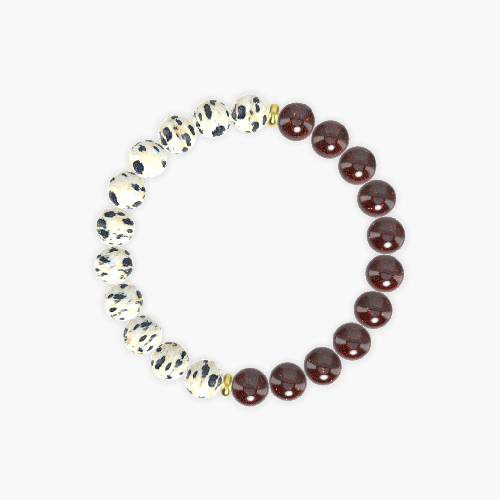 Garnet and Dalmatian Jasper Bracelet