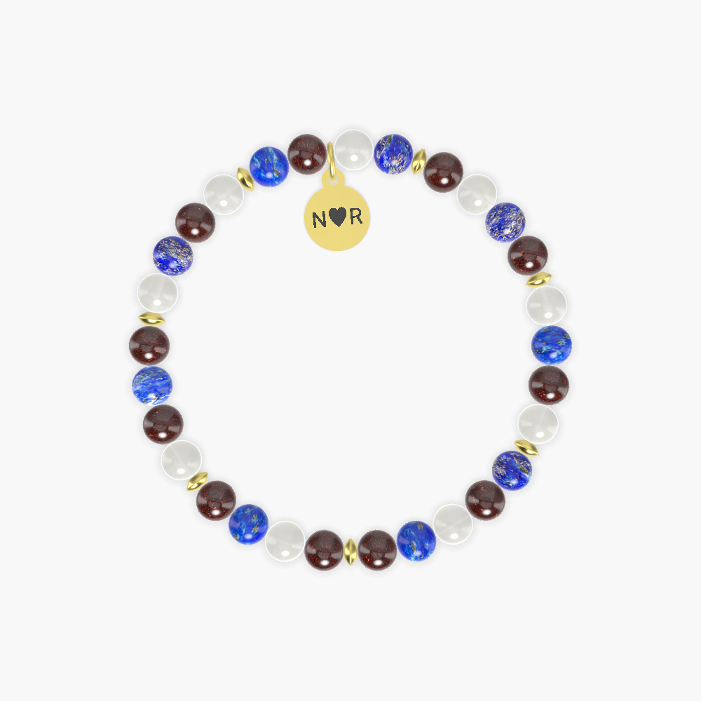 Garnet, Lapis Lazuli and Moonstone Bracelet