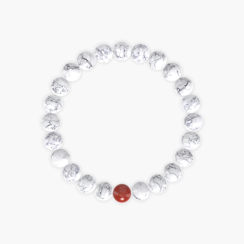 Howlite and Red Jasper Bracelet