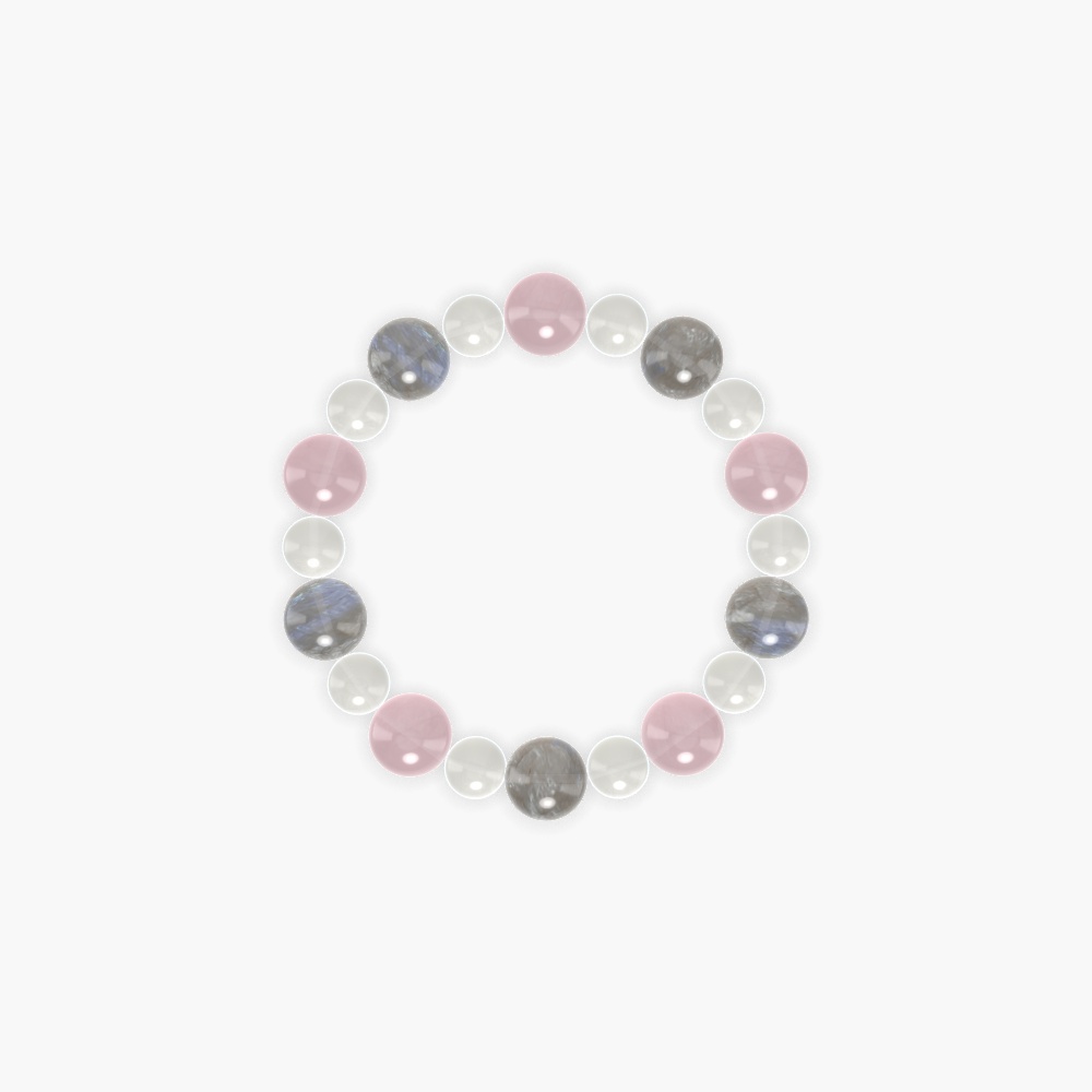 Moonstone, Labradorite and Rose Quartz Bracelet