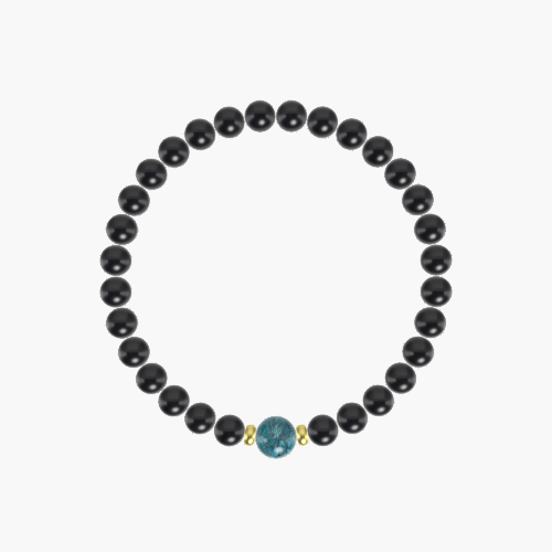 Black Obsidian and Apatite Bracelet