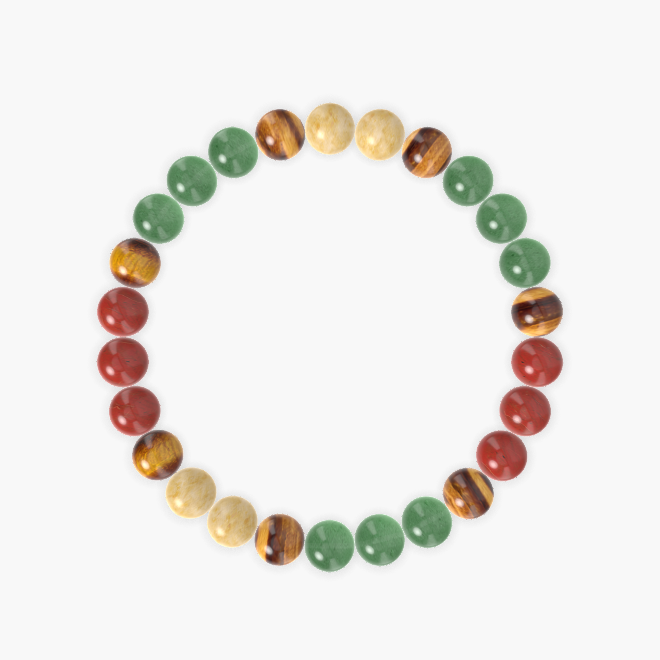 Aventurine, Tiger Eye, Red Jasper and more Gemstone Bracelet