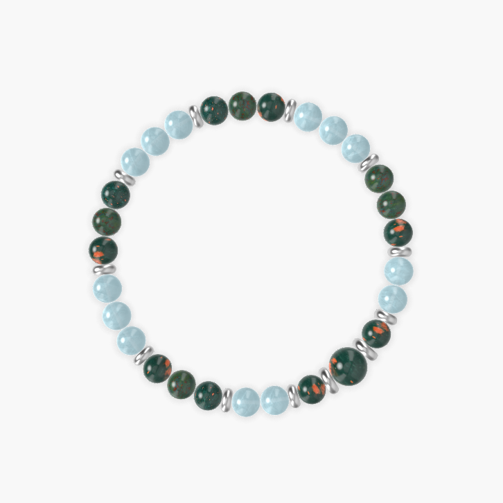 Bloodstone and Aquamarine Bracelet
