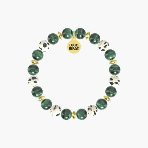 Malachite and Dalmatian Jasper Bracelet