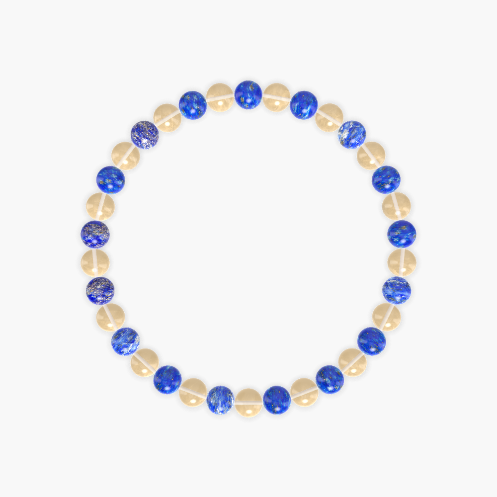 Triumph's Embrace - Citrine and Lapis Lazuli Bracelet
