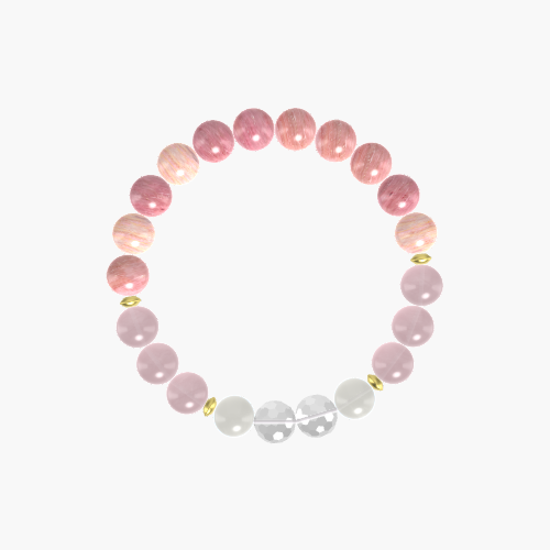 Rhodonite, Rose Quartz, Clear Quartz and more Gemstone Bracelet