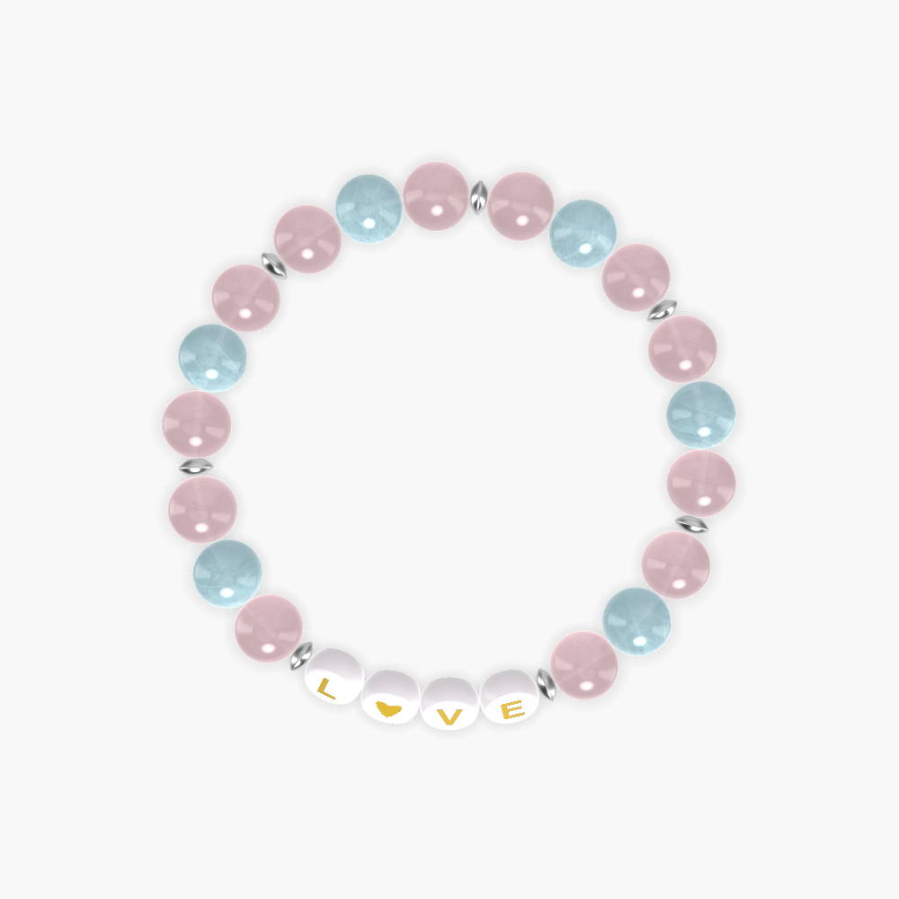 Rose Quartz and Aquamarine Bracelet