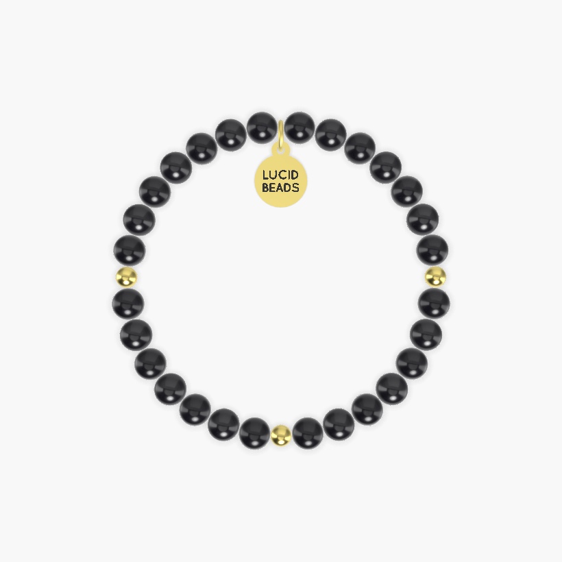 Black Obsidian and Black Tourmaline Bracelet