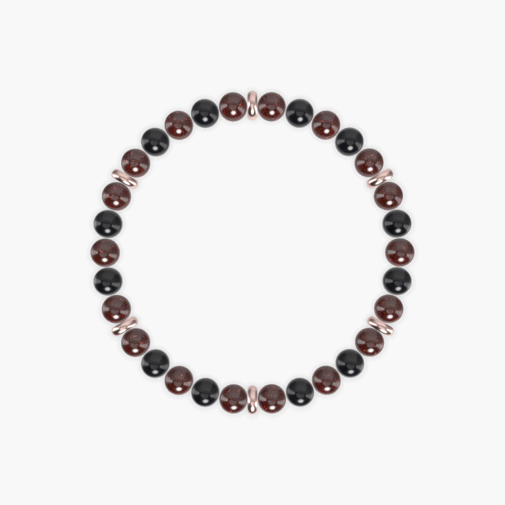 Garnet and Black Obsidian Bracelet