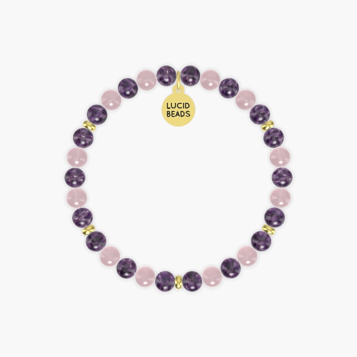 Gentle Quietude - Amethyst and Rose Quartz Bracelet