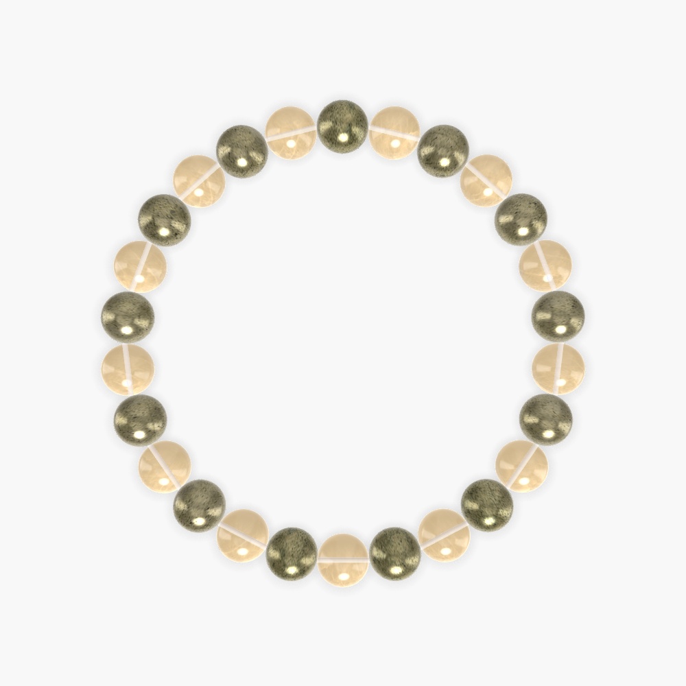 Citrine and Pyrite Bracelet