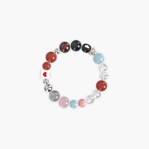 Clear Quartz, Red Jasper, Aquamarine and more Gemstone Bracelet