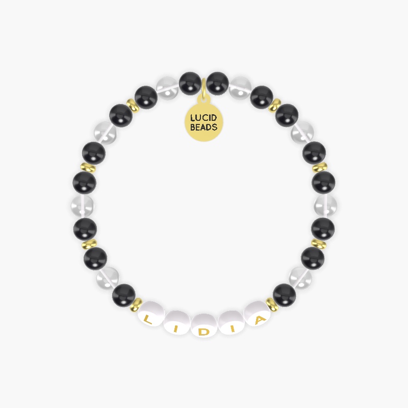 Calm Shield - Black Tourmaline and Clear Quartz Bracelet