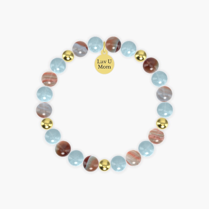 Aquamarine and Sardonyx Bracelet