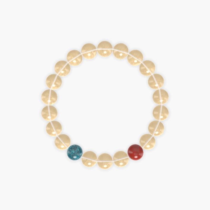 Citrine, Red Jasper and Apatite Bracelet