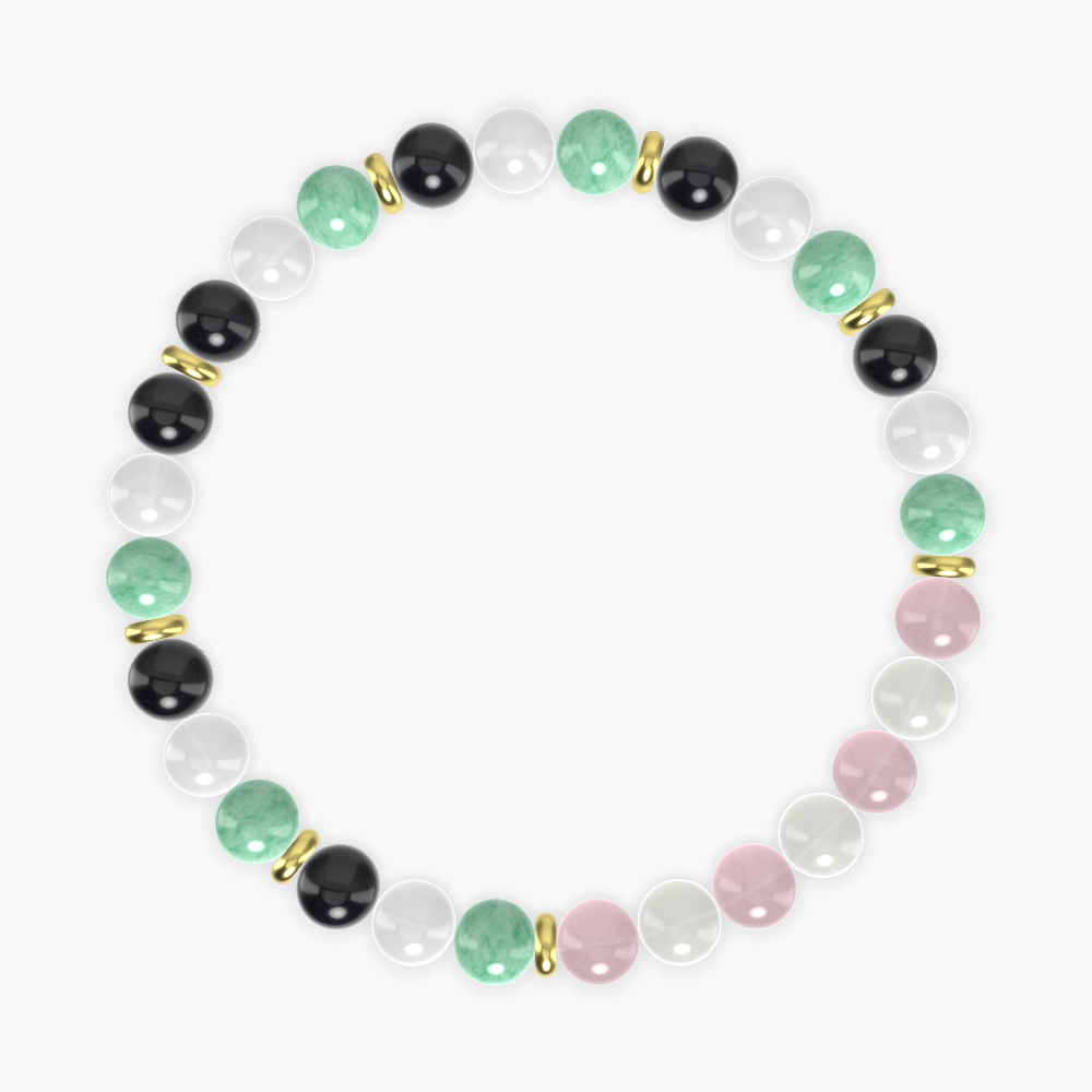Green Jade, White Jade, Black Obsidian and more Gemstone Bracelet