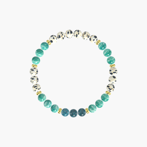 Amazonite, Dalmatian Jasper and Apatite Bracelet