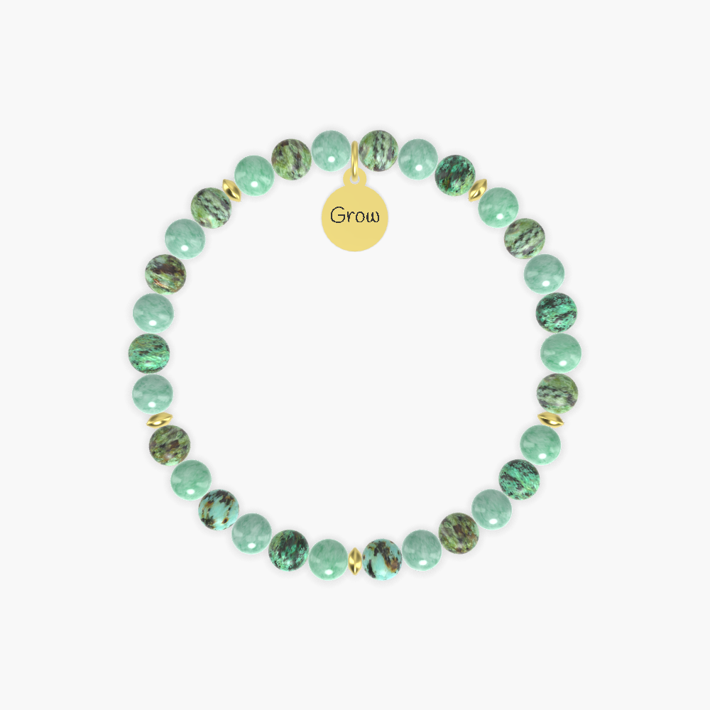 African Turquoise and Green Jade Bracelet