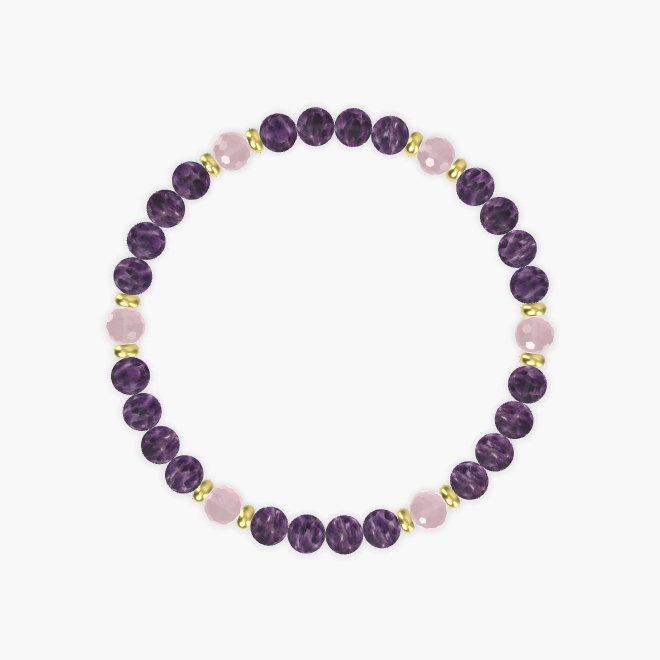 Amethyst and Rose Quartz Bracelet