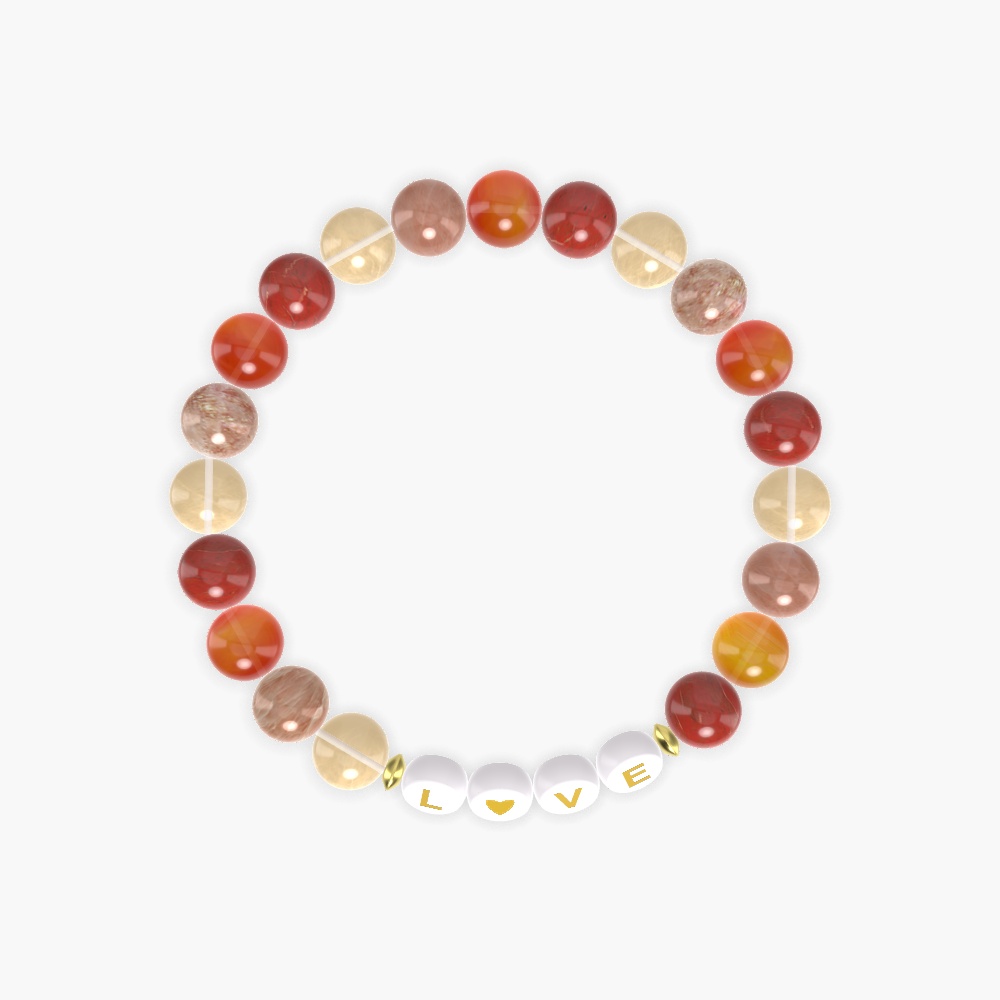 Red Jasper, Carnelian, Sunstone and more Gemstone Bracelet