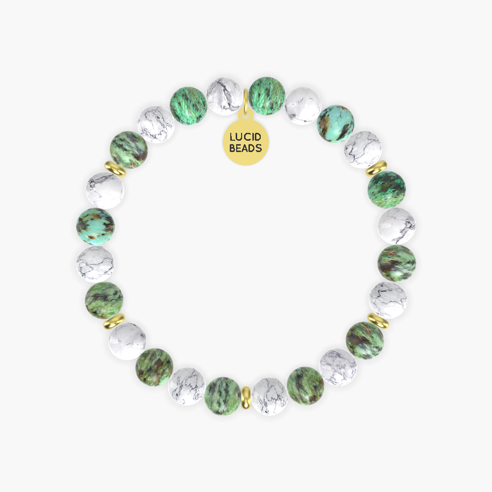 Howlite and African Turquoise Bracelet