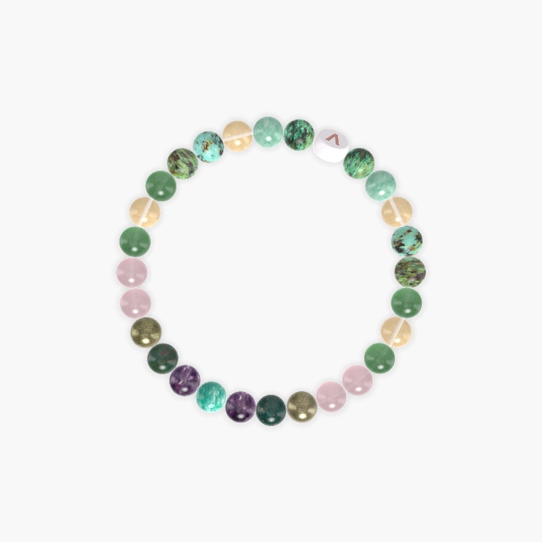 African Turquoise, Rose Quartz, Aventurine and more Gemstone Bracelet
