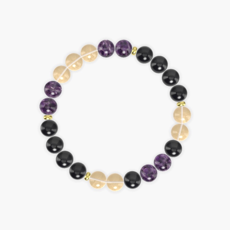 Citrine, Black Tourmaline, Amethyst and more Gemstone Bracelet