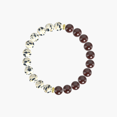 Garnet and Dalmatian Jasper Bracelet