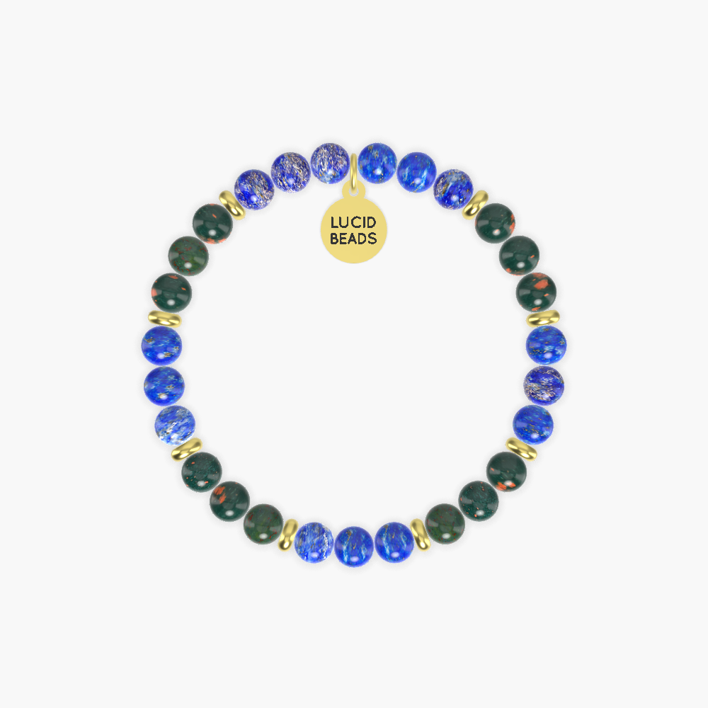 Lapis Lazuli and Bloodstone Bracelet