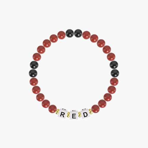 Red Jasper and Black Tourmaline Bracelet