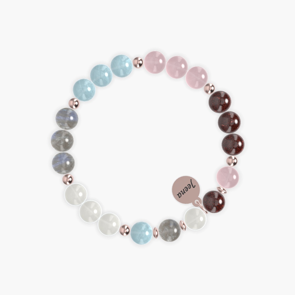 Garnet, Rose Quartz, Aquamarine and more Gemstone Bracelet