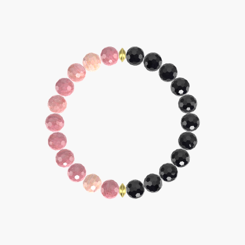 Black Tourmaline and Rhodonite Bracelet