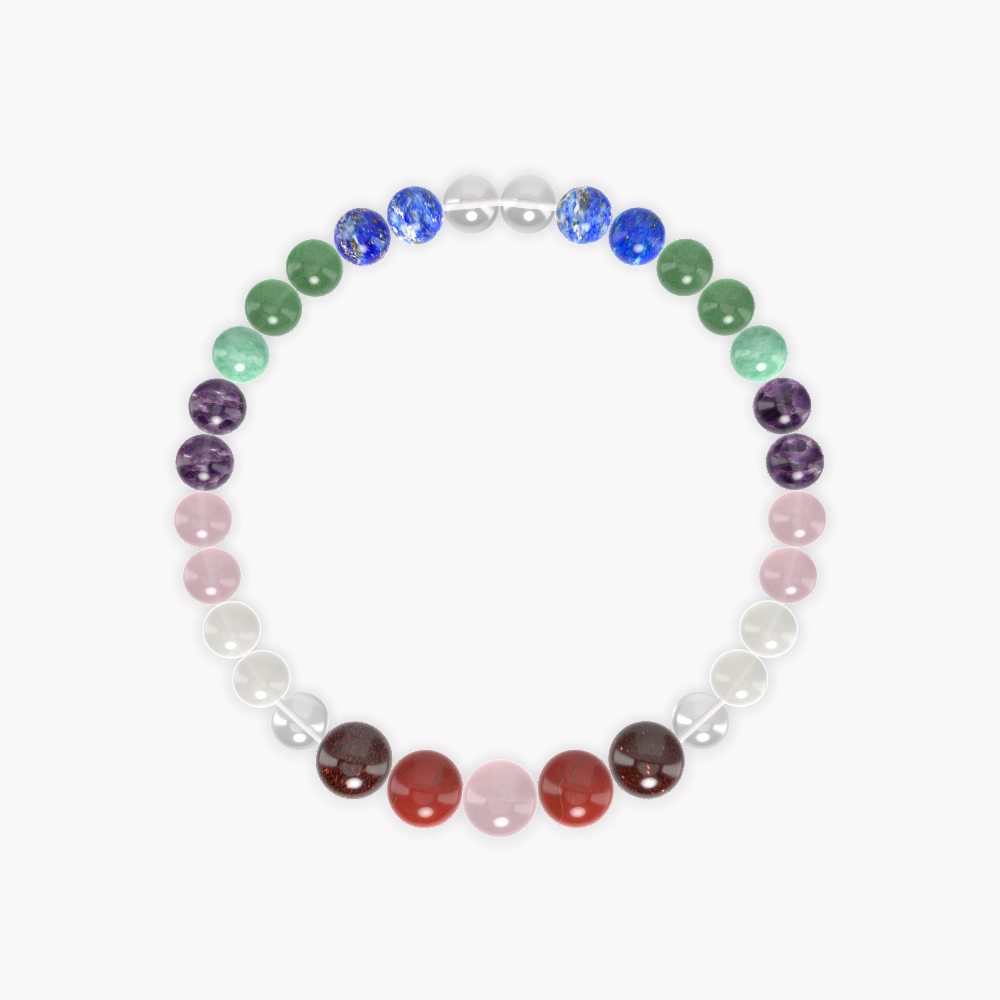 Rose Quartz, Clear Quartz, Moonstone and more Gemstone Bracelet