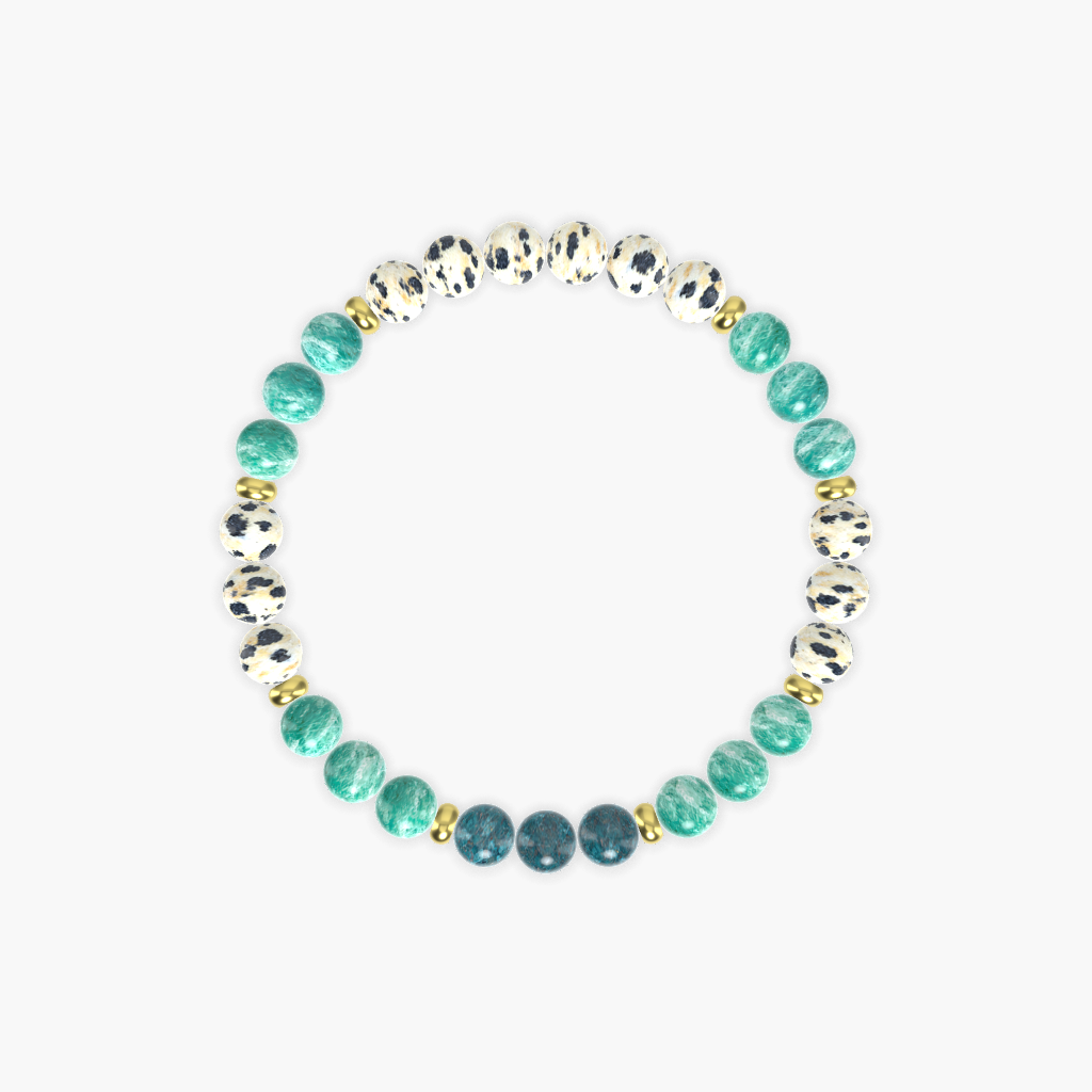 Amazonite, Dalmatian Jasper and Apatite Bracelet