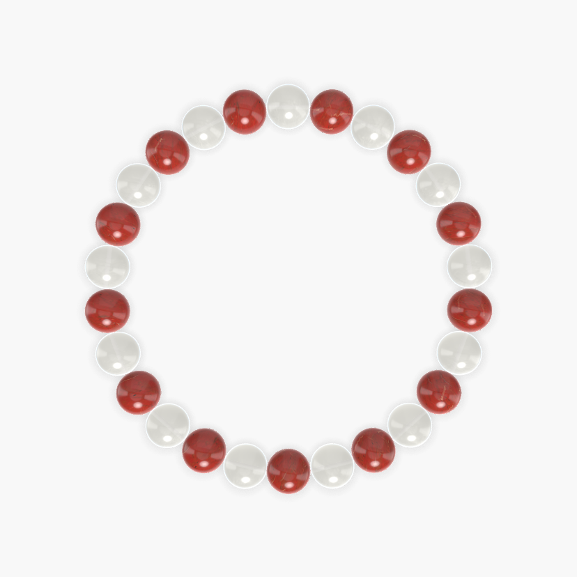 Red Jasper and Moonstone Bracelet