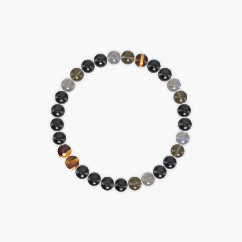Black Obsidian, Black Tourmaline, Smoky Quartz and more Gemstone Bracelet