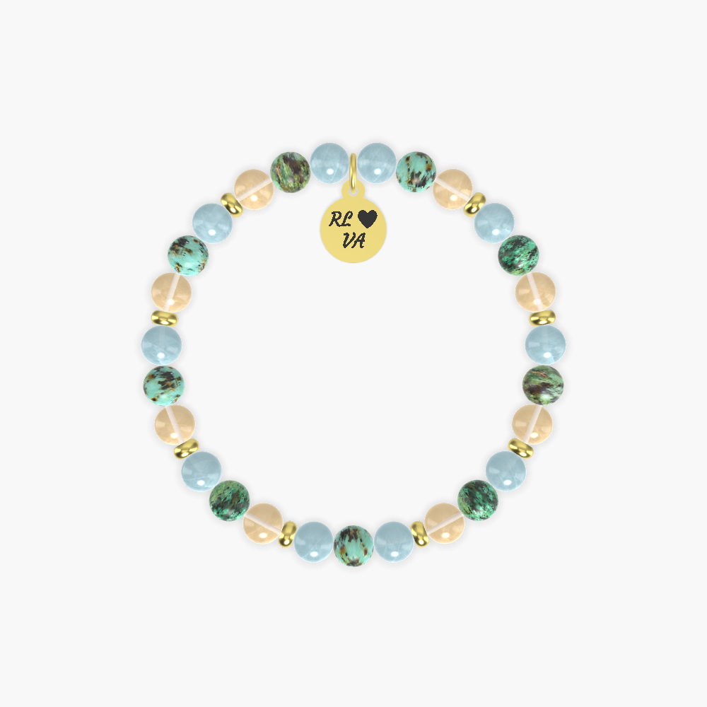 Aquamarine, African Turquoise and Citrine Bracelet