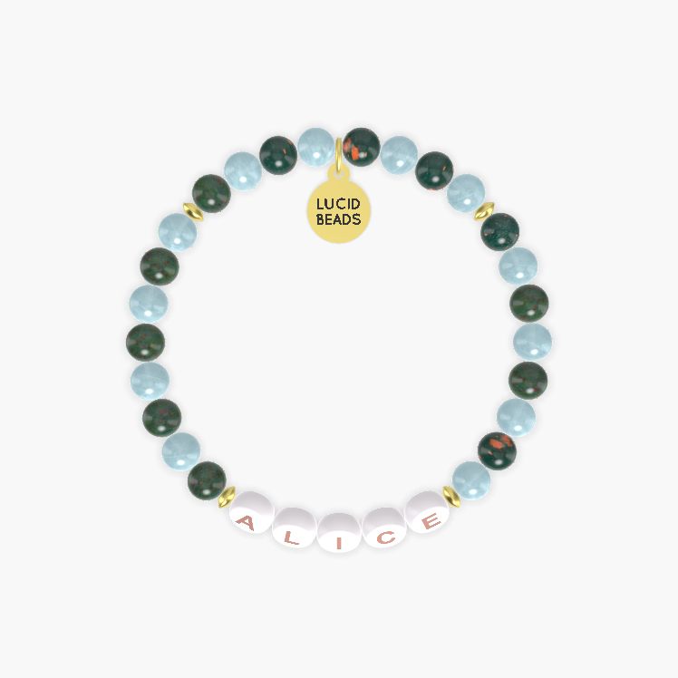 Aquamarine and Bloodstone Bracelet