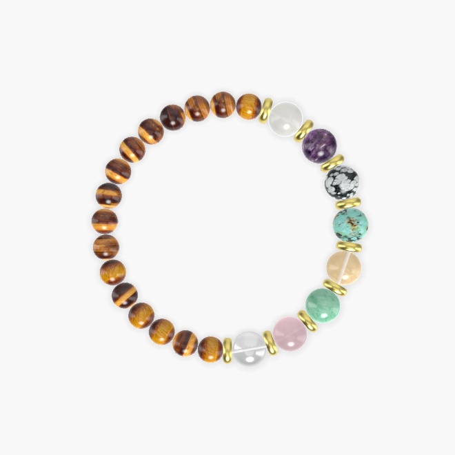 Tiger Eye, Clear Quartz, Rose Quartz and more Gemstone Bracelet