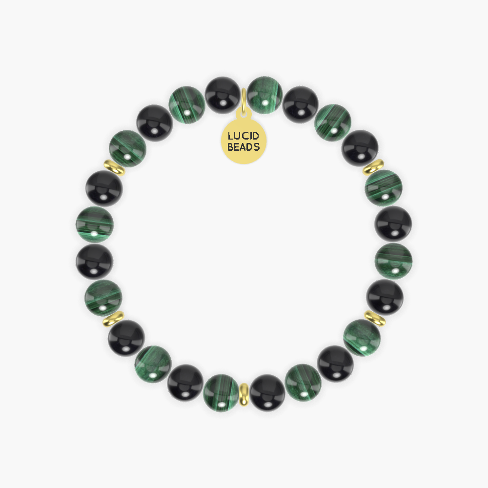 Empowerment Guardian - Black Obsidian and Malachite Bracelet