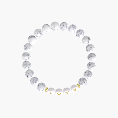 Howlite Gemstone Bead Bracelet