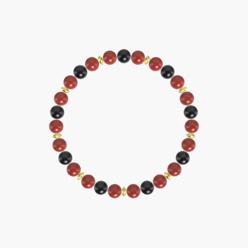 Red Jasper and Black Obsidian Bracelet
