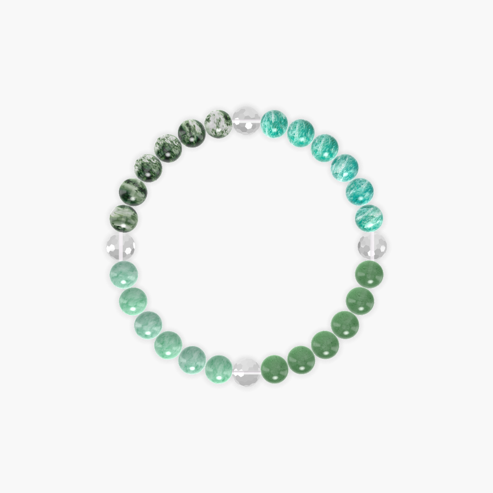 Aventurine, Amazonite, Moss Agate and more Gemstone Bracelet