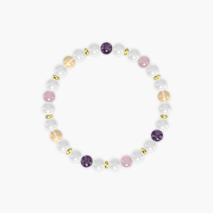 White Jade, Rose Quartz, Amethyst and more Gemstone Bracelet